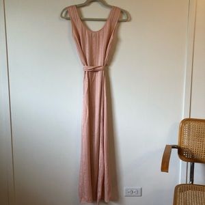 Vintage pink silk midi dress